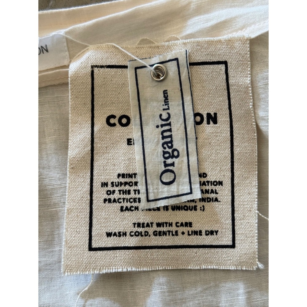 Emerson Fry India Collection Organic Linen Wrap Midi Skirt Cream ML Handmade NEW - Picture 8 of 13